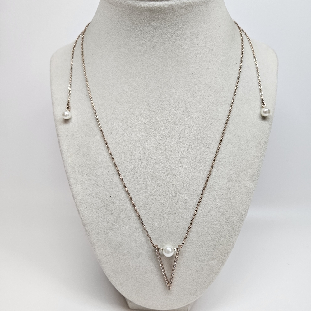 Chloe + Isabel Suspended Faux Pearl Rhinestone Pendant Necklace